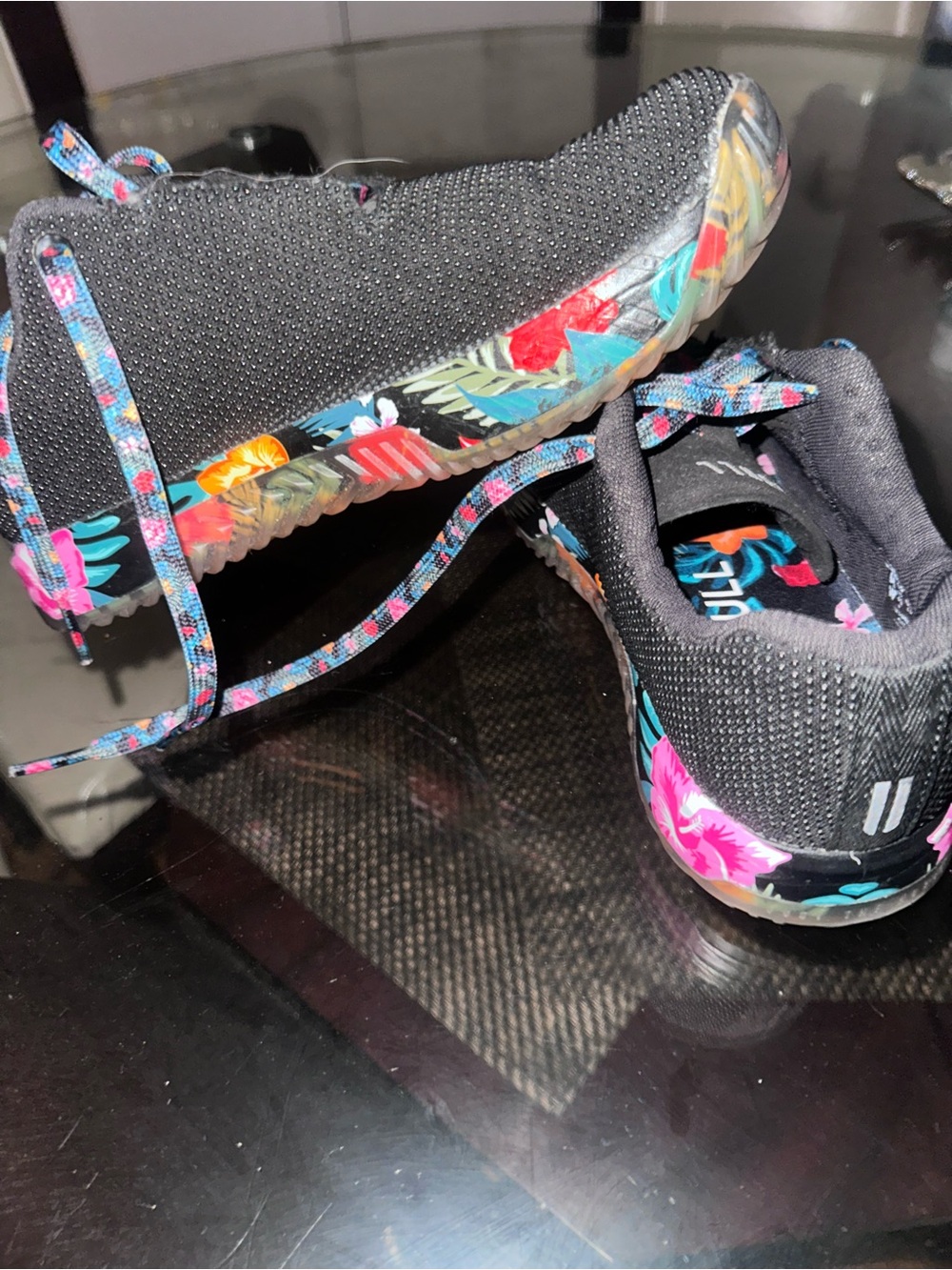 NOBULL Black Shoe Insert with Tropical Floral Accents